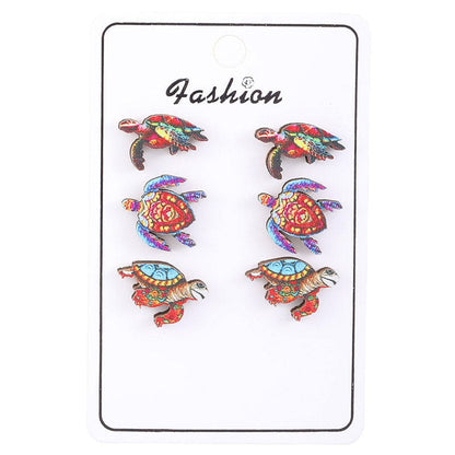 3 Pairs of Sea Turtle Earrings丨Lemonschunks