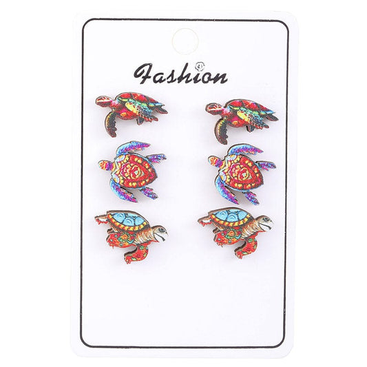 3 Pairs of Sea Turtle Earrings丨Lemonschunks