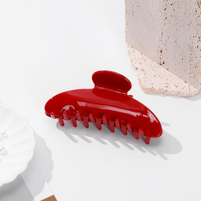 Large Cherry Red Solid Hair Claw Clip