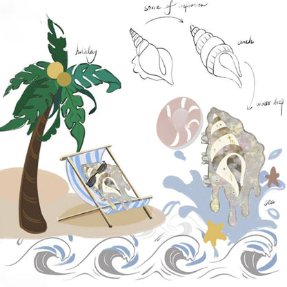 Green Flowing Star Conch Hair Claw Clip丨Lemonschunks