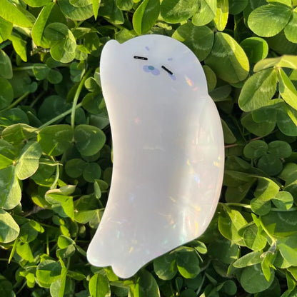 Squinting Transparent Iridescent White Seal Hair Claw
