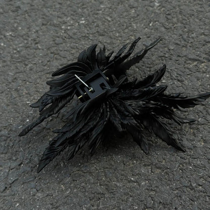 Matte Black Wing Hair Claw Clip