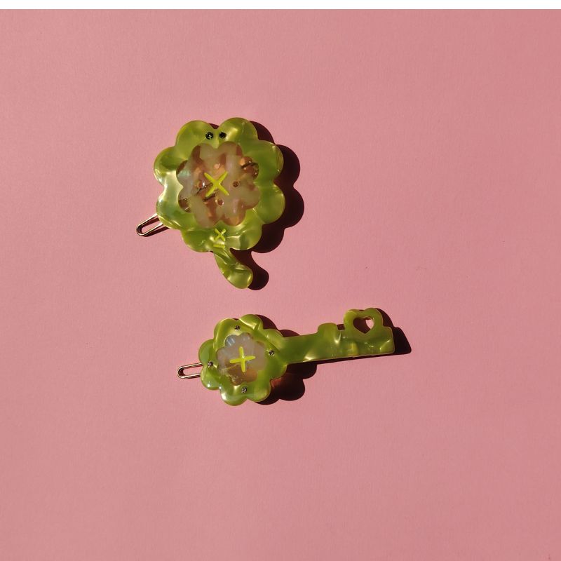 Mini Green Four-Leaf Clover Hair Clip丨Lemonschunks
