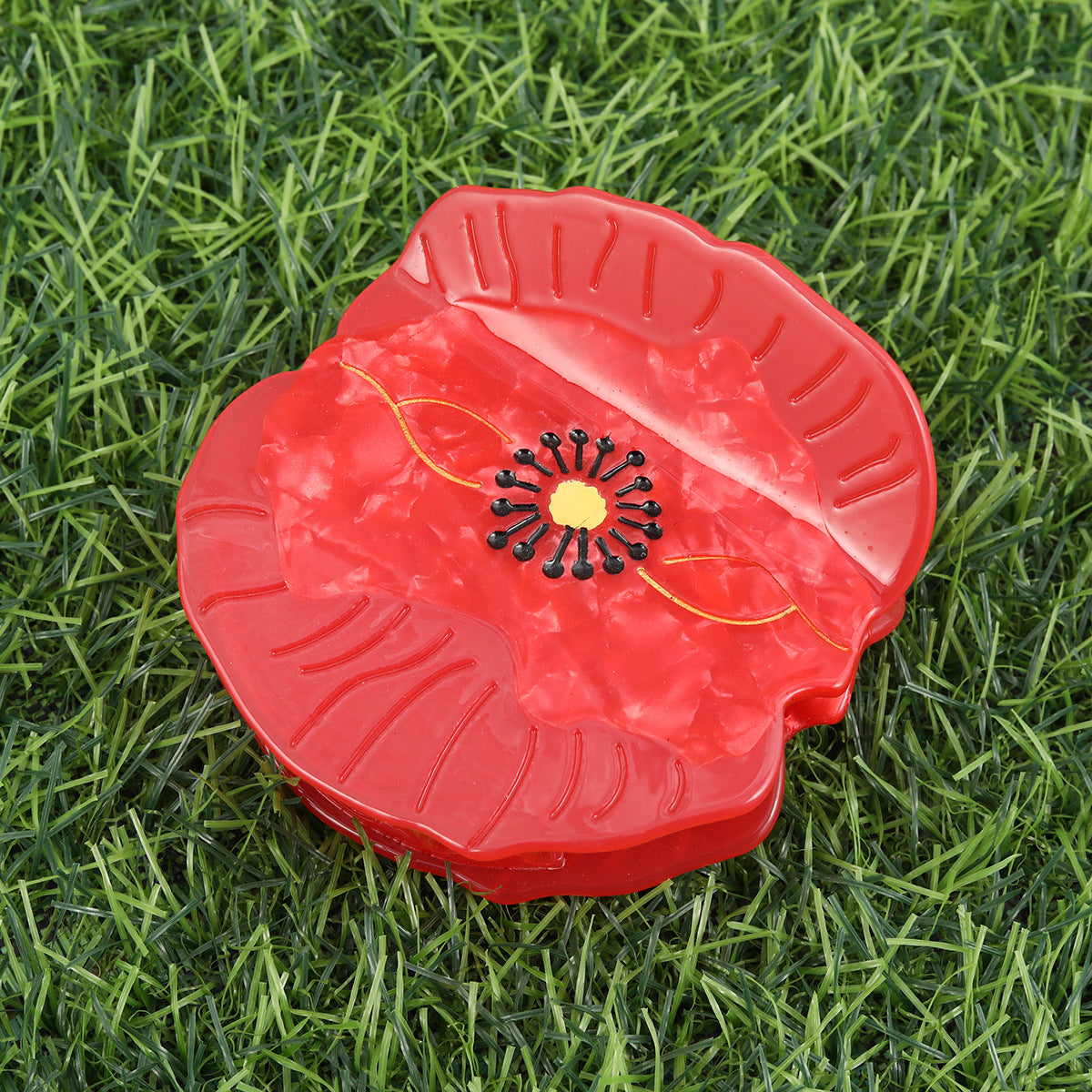 Medium Poppy Flower Hair Claw