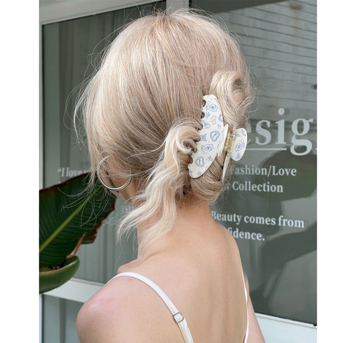 Cat Butterfly Print Rhinestone Bow Hair Claw丨Lemonschunks