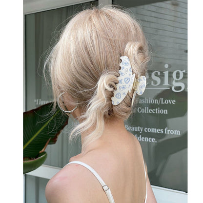 Cat Butterfly Print Rhinestone Bow Hair Claw丨Lemonschunks