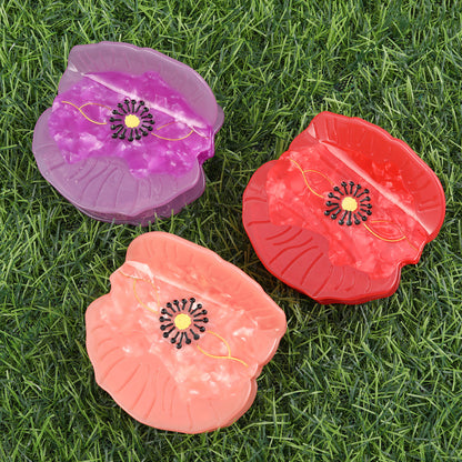 Medium Poppy Flower Hair Claw