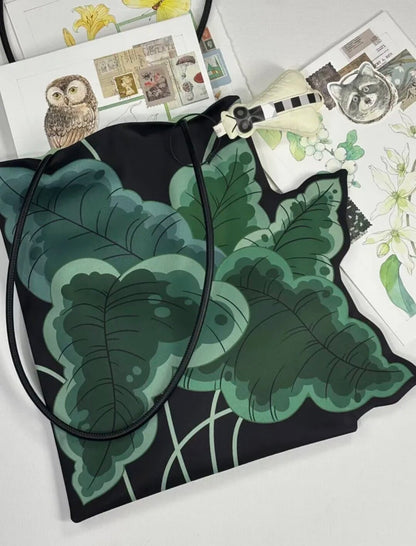 Illustrated Botanical Iris Tulip Caladium Leaf Begonia Lotus Swan Calla Lily Daffodil Tote Bag