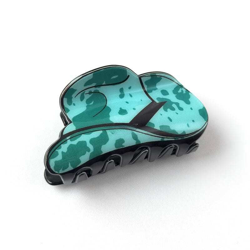 Blue Textured Hat Shaped Hair Claw