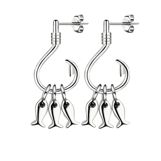 Silver Little Fishhook Earrings