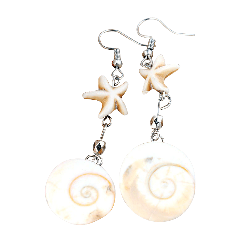 White Star Conch Earrings