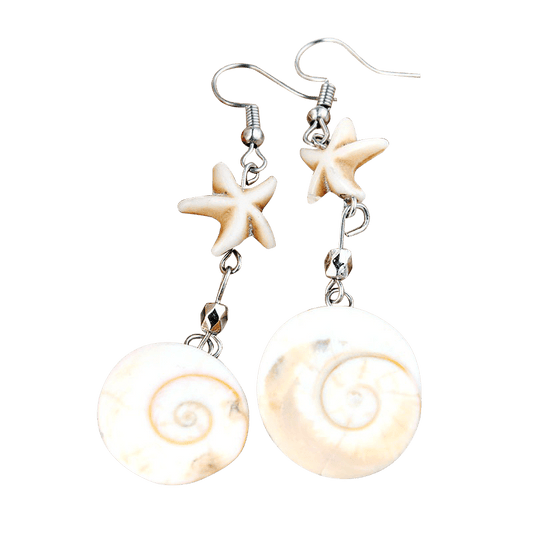 White Star Conch Earrings