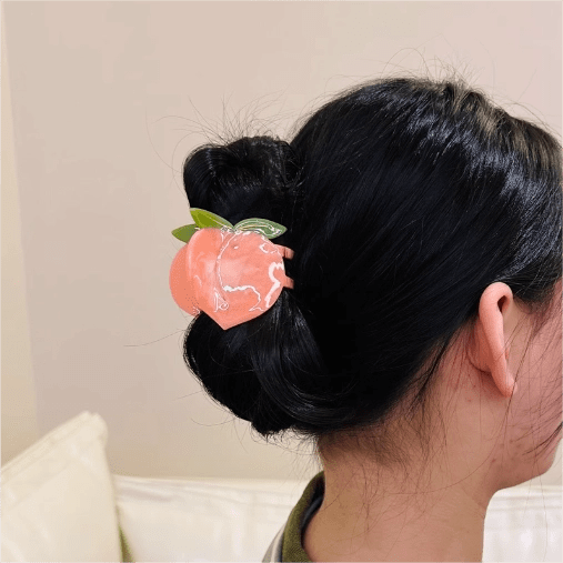 Summer Fruits Peach Hair Claw Clip