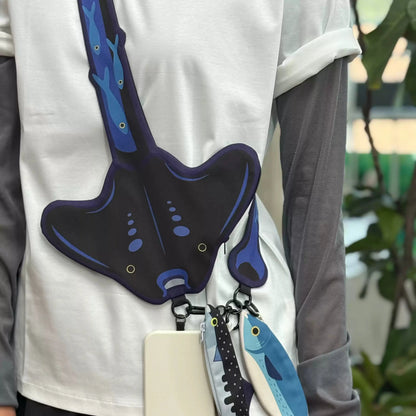 Dual Side Stingray Crossbody Strap & Card Holder