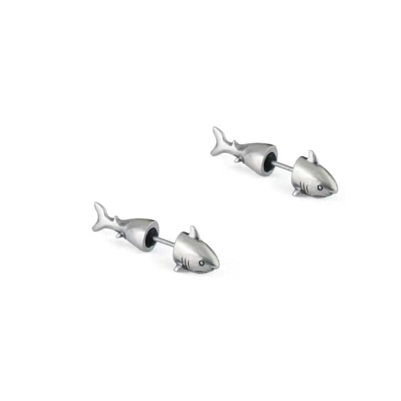 Sterling Silver Shark Earrings丨Lemonschunks