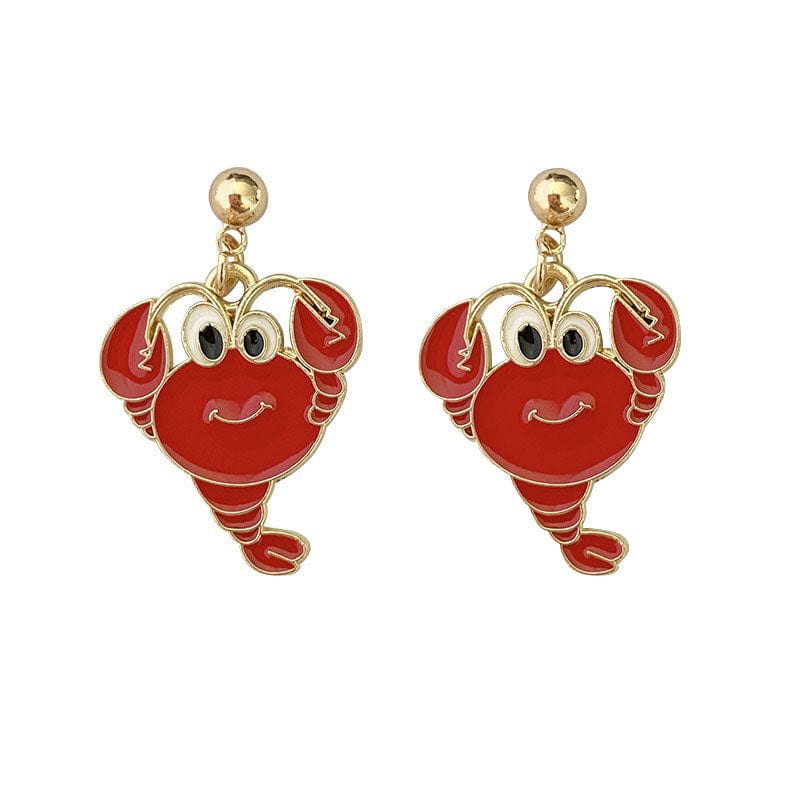 Red Crayfish Earrings
