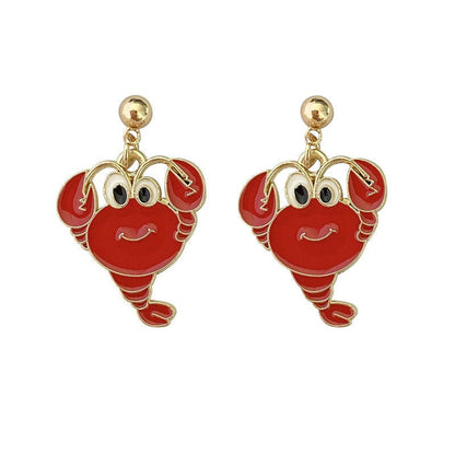 Red Crayfish Earrings