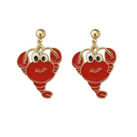 Red Crayfish Earrings