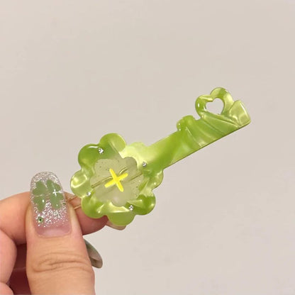Mini Green Key Clover Hair Clip丨Lemonschunks