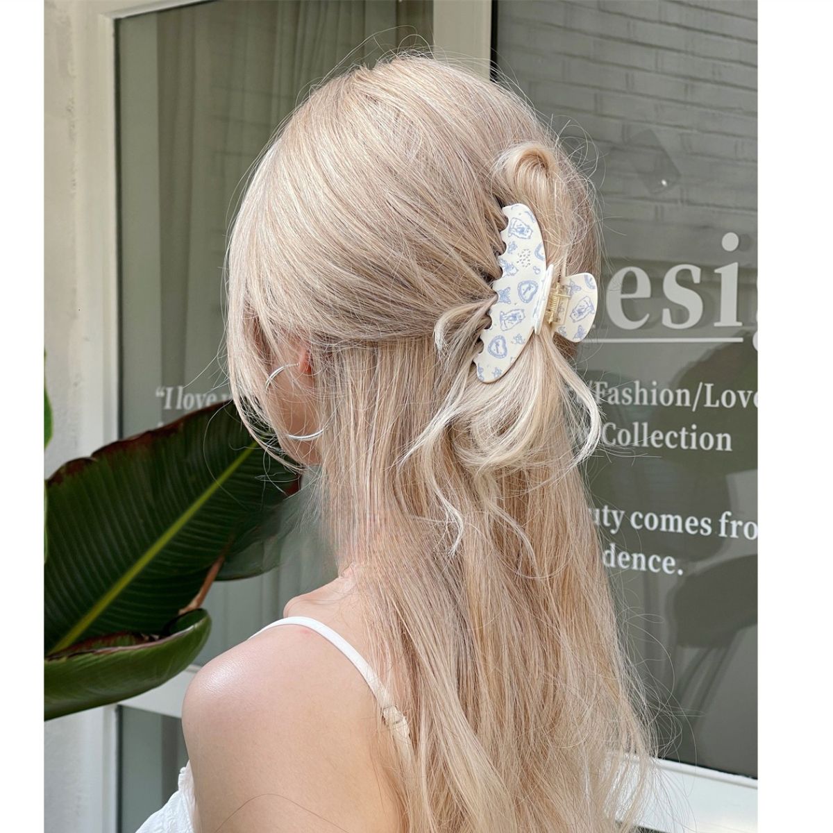 Cat Butterfly Print Rhinestone Bow Hair Claw丨Lemonschunks