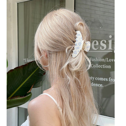 Cat Butterfly Print Rhinestone Bow Hair Claw丨Lemonschunks