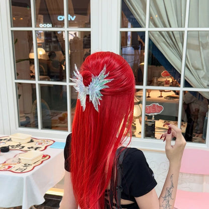 Jumbo Transparent Green Wing Hair Claw Clip