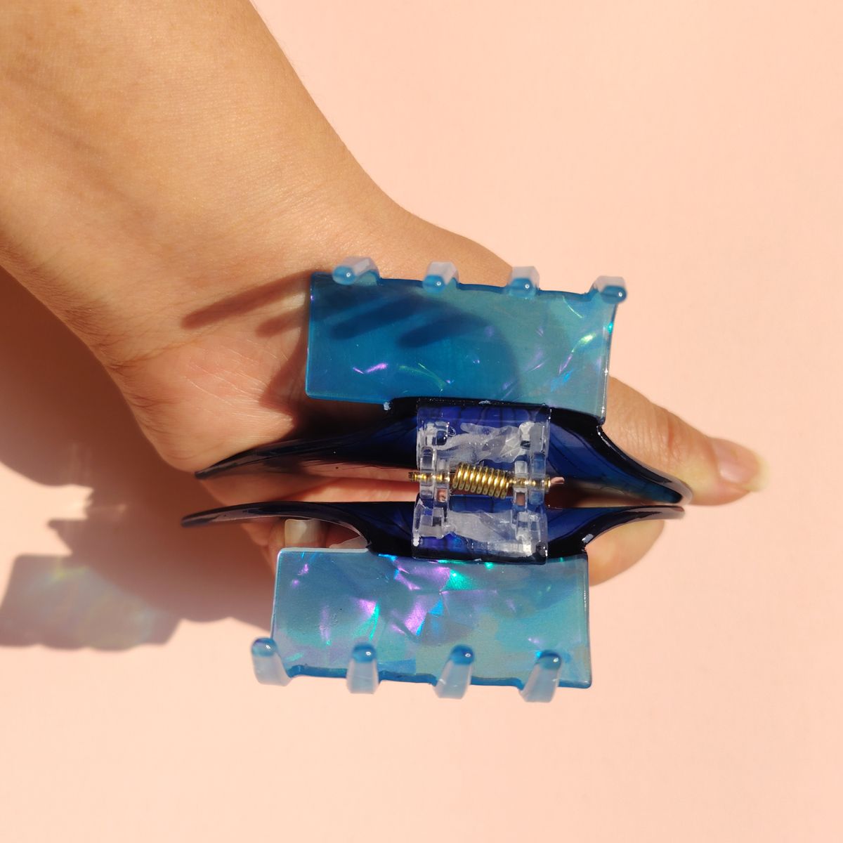 Blue Sea Ice Crystal Butterfly Hair Claw