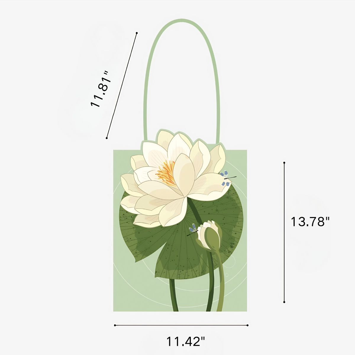 Illustrated Botanical Iris Tulip Caladium Leaf Begonia Lotus Swan Calla Lily Daffodil Tote Bag