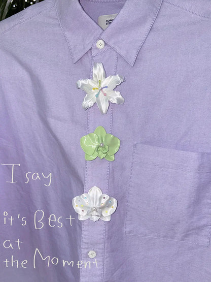 3D Printed Lily Orchid Shirt Button Clip