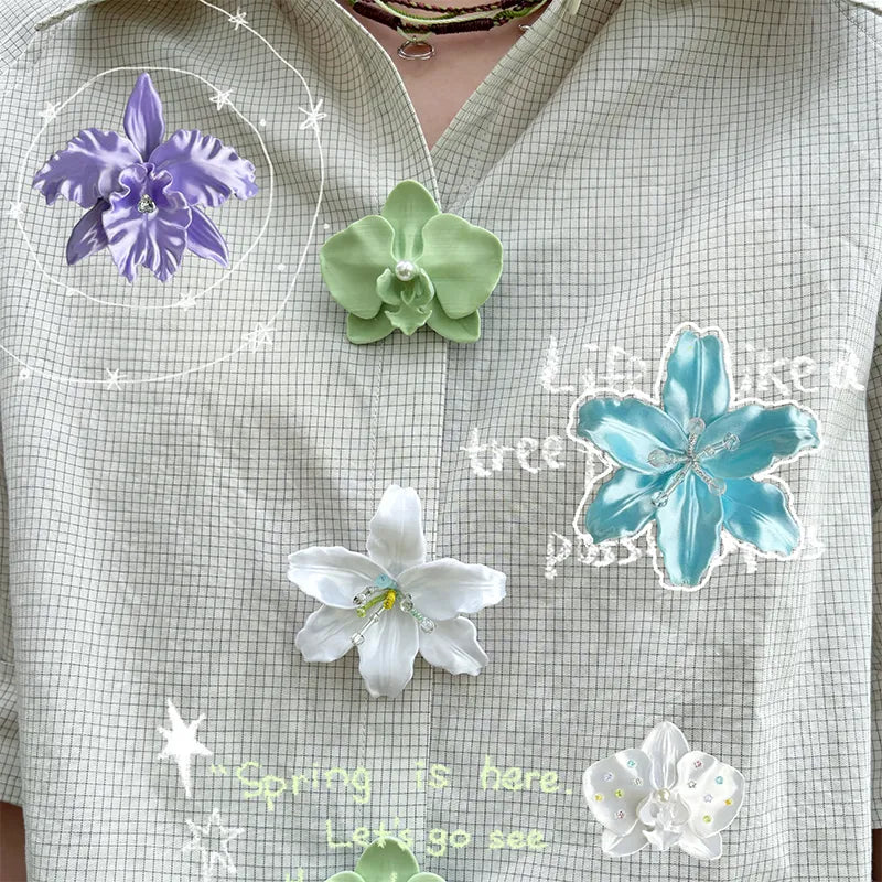 3D Printed Lily Orchid Shirt Button Clip