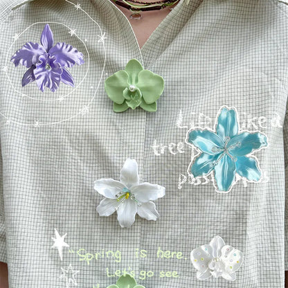 3D Printed Lily Orchid Shirt Button Clip