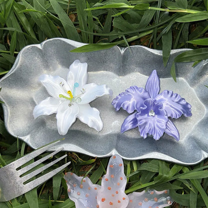 3D Printed Lily Orchid Shirt Button Clip