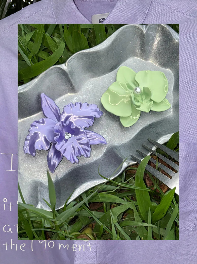 3D Printed Lily Orchid Shirt Button Clip