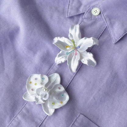 3D Printed Lily Orchid Shirt Button Clip