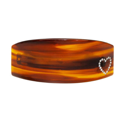 Medium  Amber Heart Side Clip