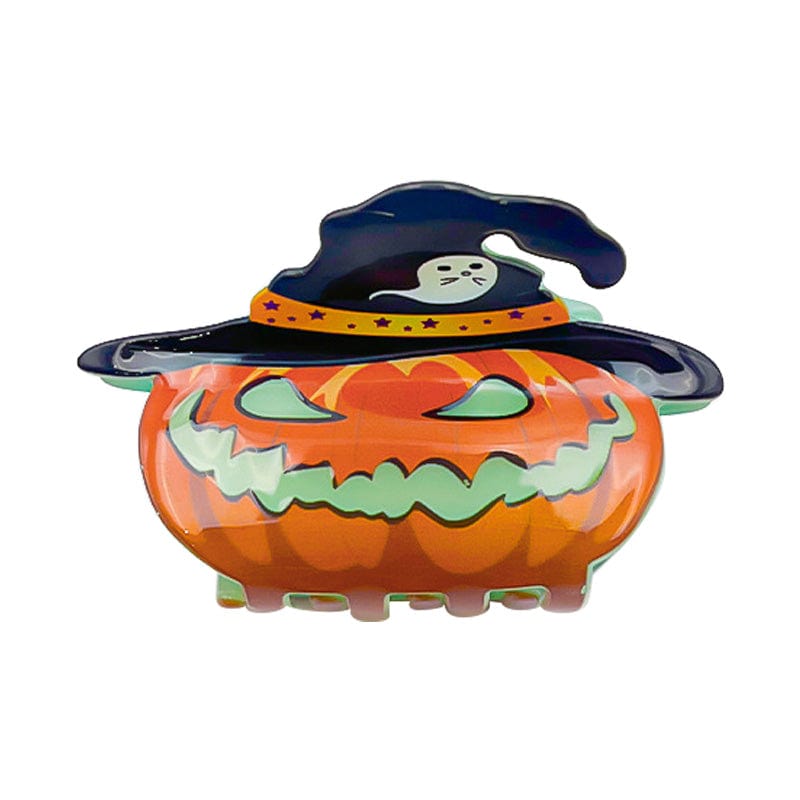 Yellow Halloween Hat Pumpkin Hair Claw