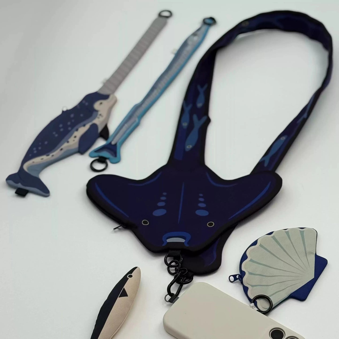 Dual Side Stingray Crossbody Strap & Card Holder
