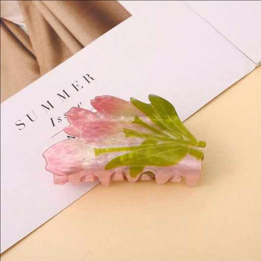 Pince à cheveux fleur rose clair | NueShiny