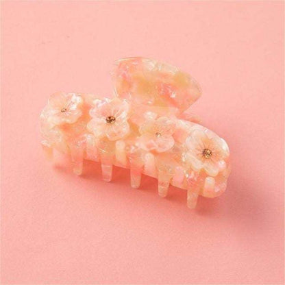 Drill Acetate Flower Cute Hair Claw In Mixed Colors
