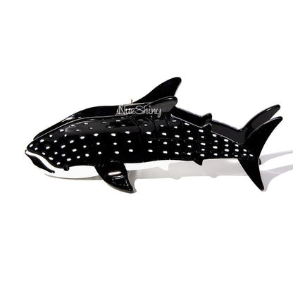 Jumbo Black Whale Shark Hair Claw Clips丨NueShiny - Fhunks