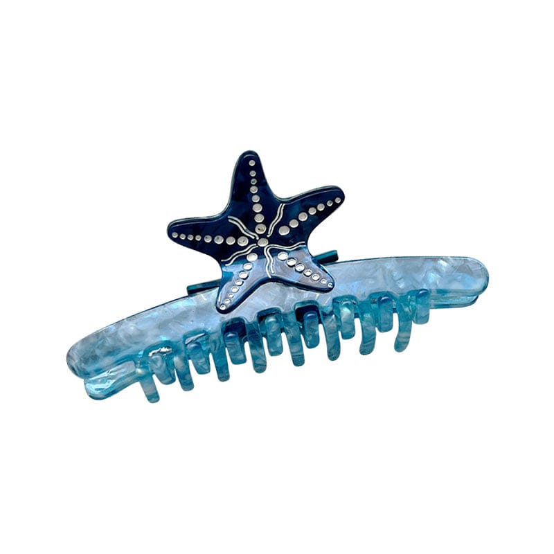 Large Blue Starfish Embellished Hairpin