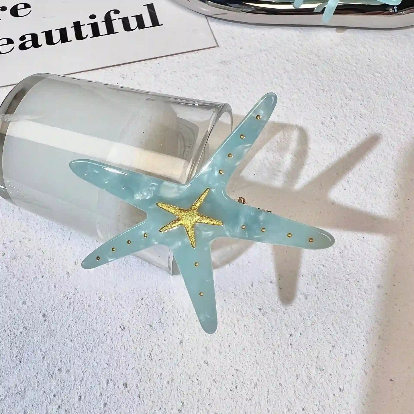 Stylish Green Starfish Ocean Series Hair Clip