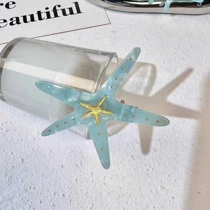 Stylish Green Starfish Ocean Series Hair Clip