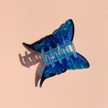 Blue Sea Ice Crystal Butterfly Hair Claw