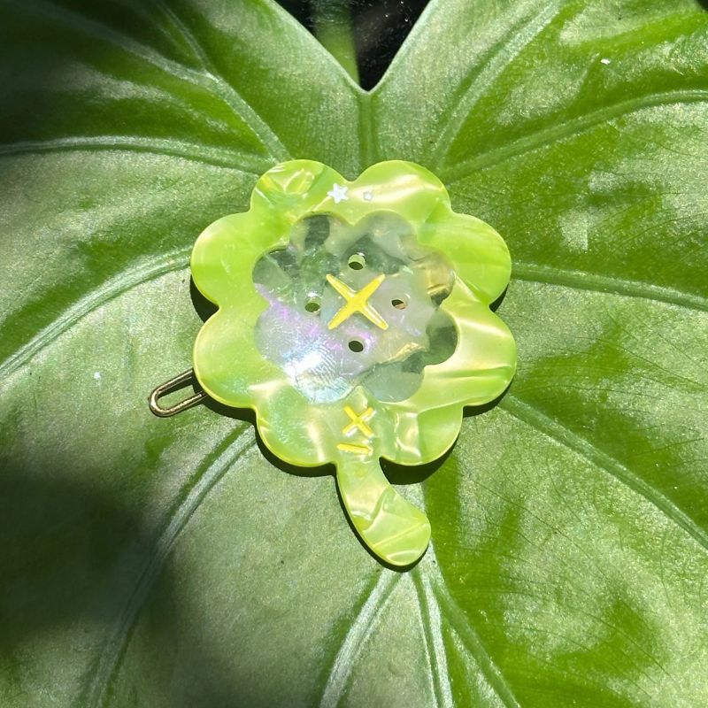 Mini Green Four-Leaf Clover Hair Clip丨Lemonschunks