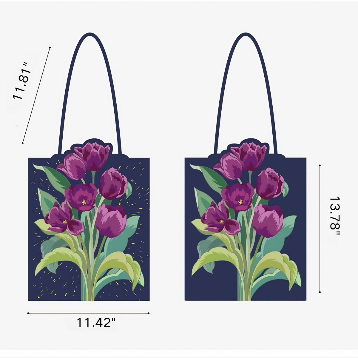 Illustrated Botanical Iris Tulip Caladium Leaf Begonia Lotus Swan Calla Lily Daffodil Tote Bag