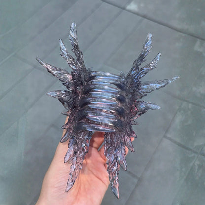 Jumbo Transparent Iridescent Black Wing Hair Claw Clip