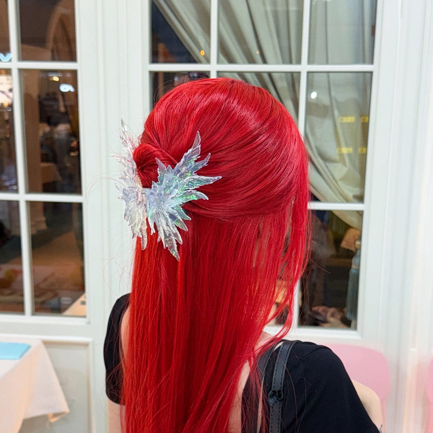 Jumbo Transparent Green Wing Hair Claw Clip