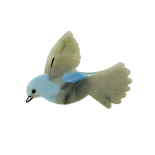 Large Grey Blue Magpie Hair Claw Clip