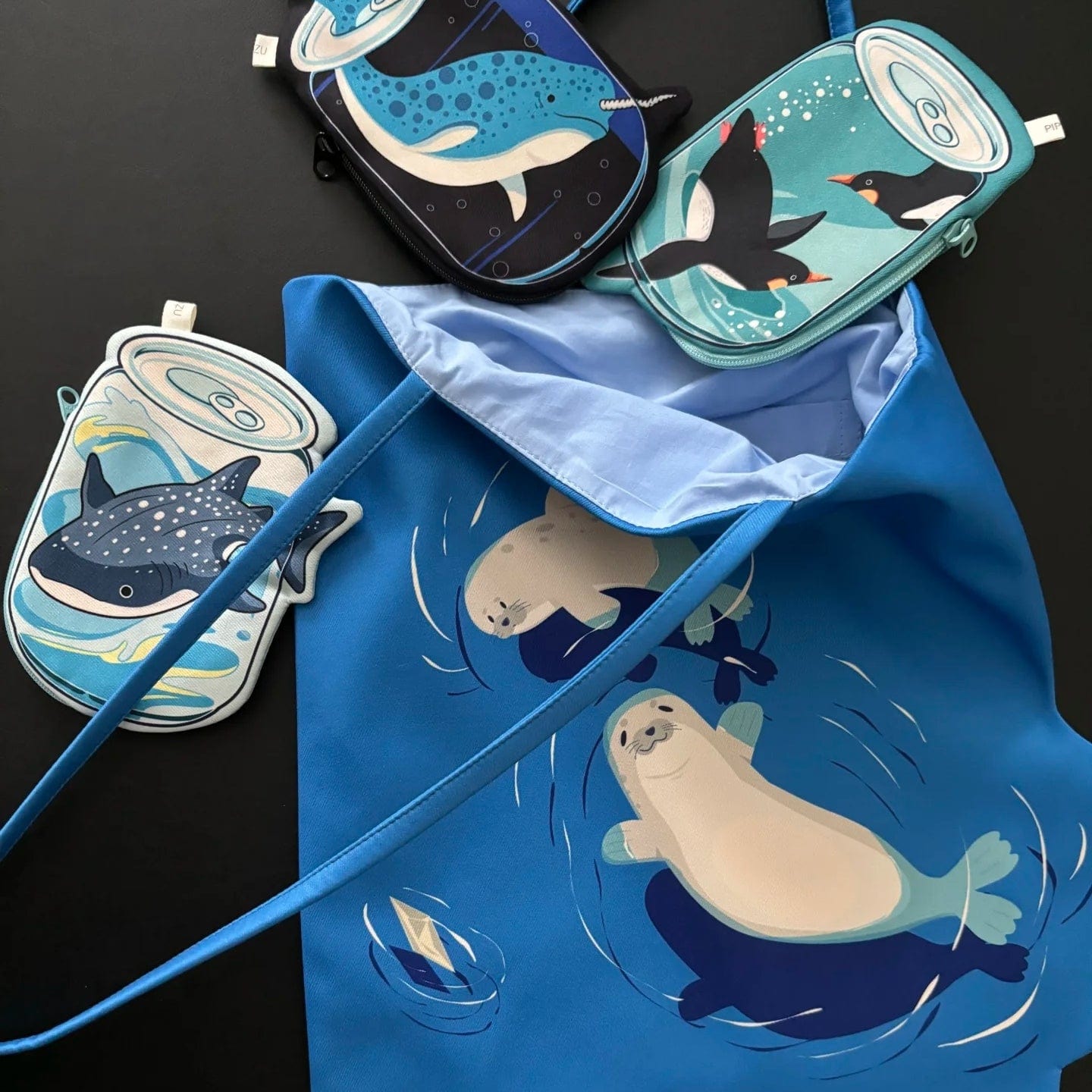 Dual-Sided Orca vs Seal Shoulder Bag
